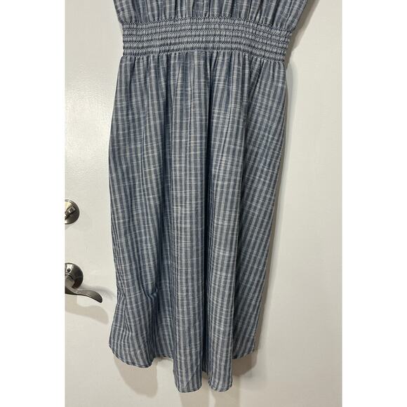 Max Studio Stripe Tie Front Cotton Blend Dress Size XL NWT Side Pockets Beachy - Picture 14 of 15